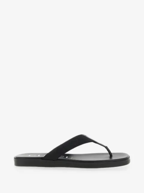 Gucci logo-jacquard leather-trim sandals