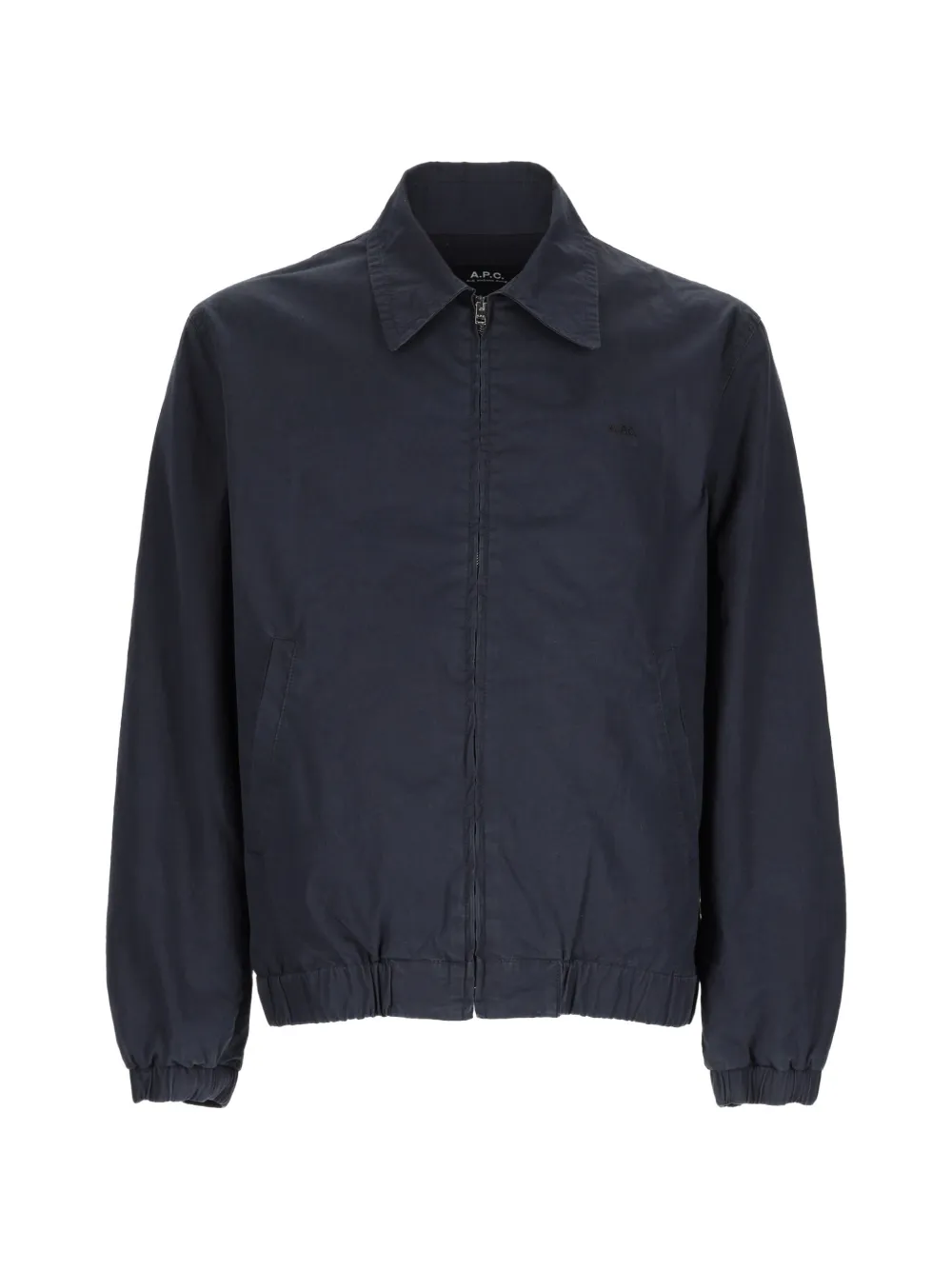 A.P.C. logo-embroidered zip-up jacket - Blu
