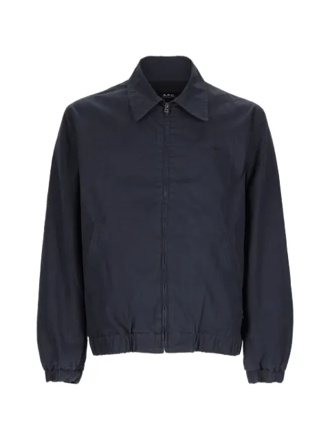 A.P.C. logo-embroidered zip-up jacket