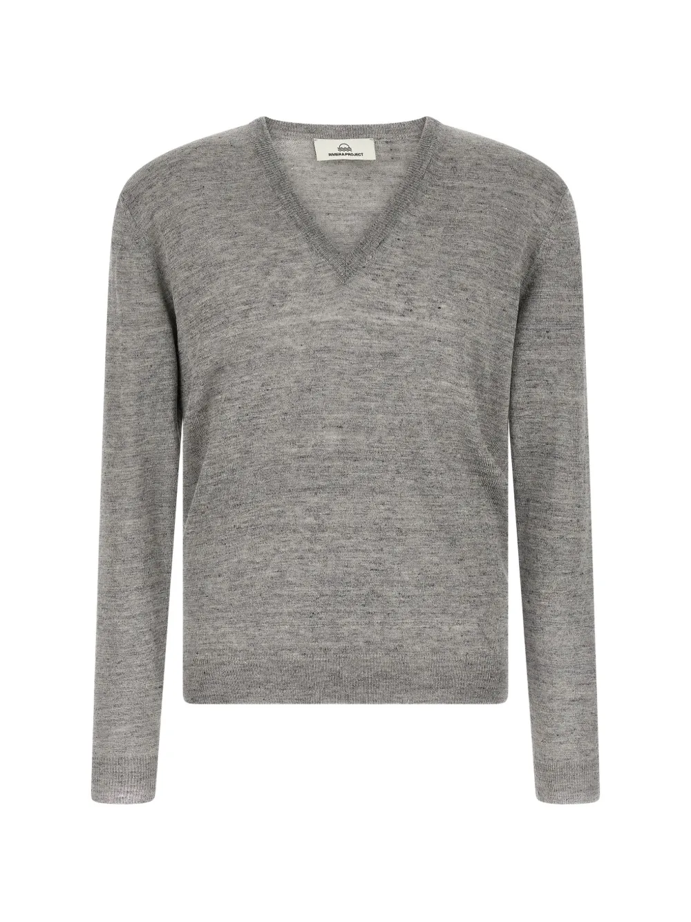 Riviera melange V-neck sweater - Grau