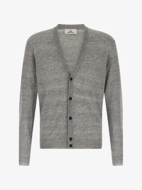 Riviera melange-effect V-neck cardigan