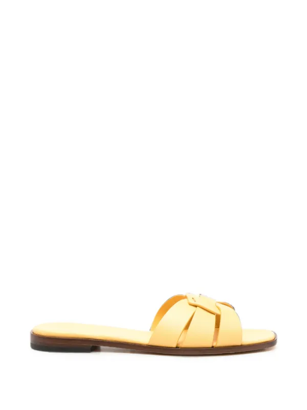 Doucal's Interwoven Leather Sandals in Yellow