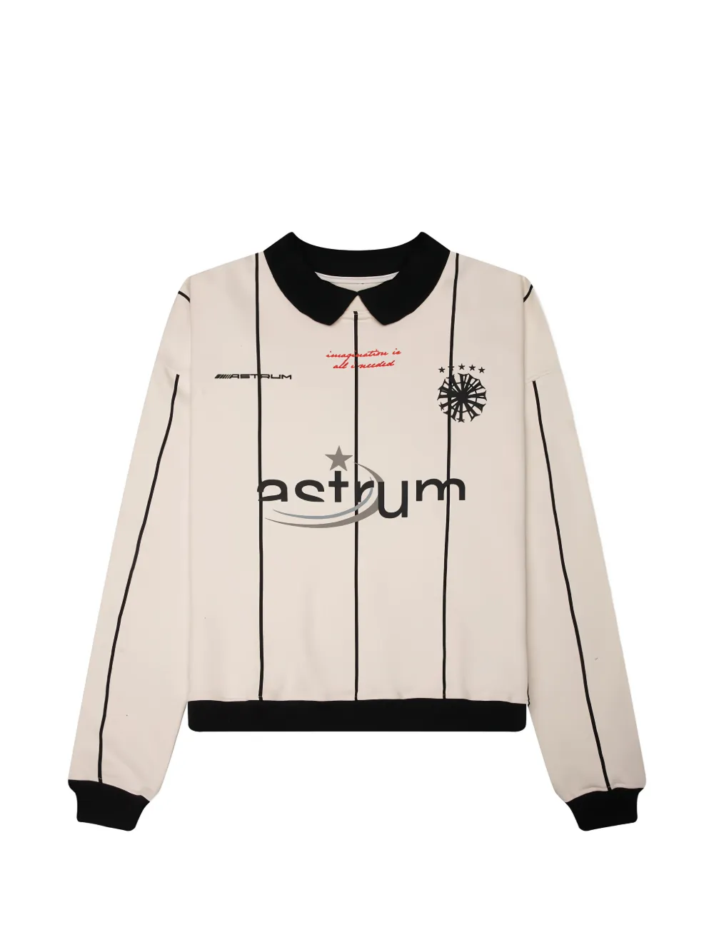 astrum Imagination pinstriped polo sweatshirt - Nude