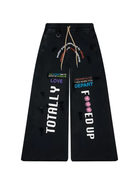 astrum TFU text-print wide-leg track pants