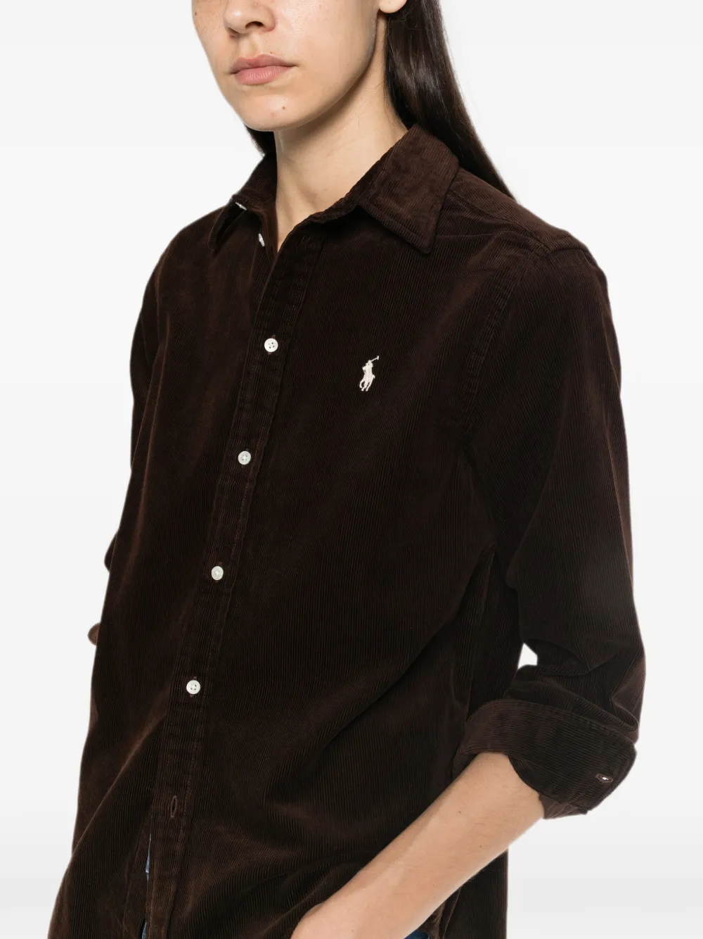 Polo Ralph Lauren corduroy embroidered-logo shirt Bruin