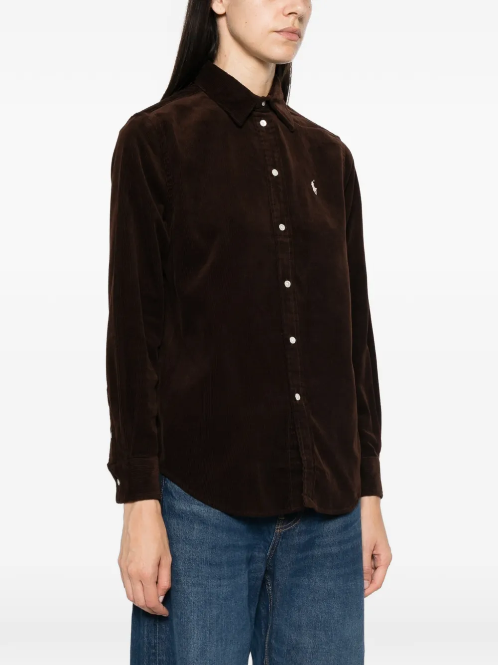 Polo Ralph Lauren corduroy embroidered-logo shirt Bruin