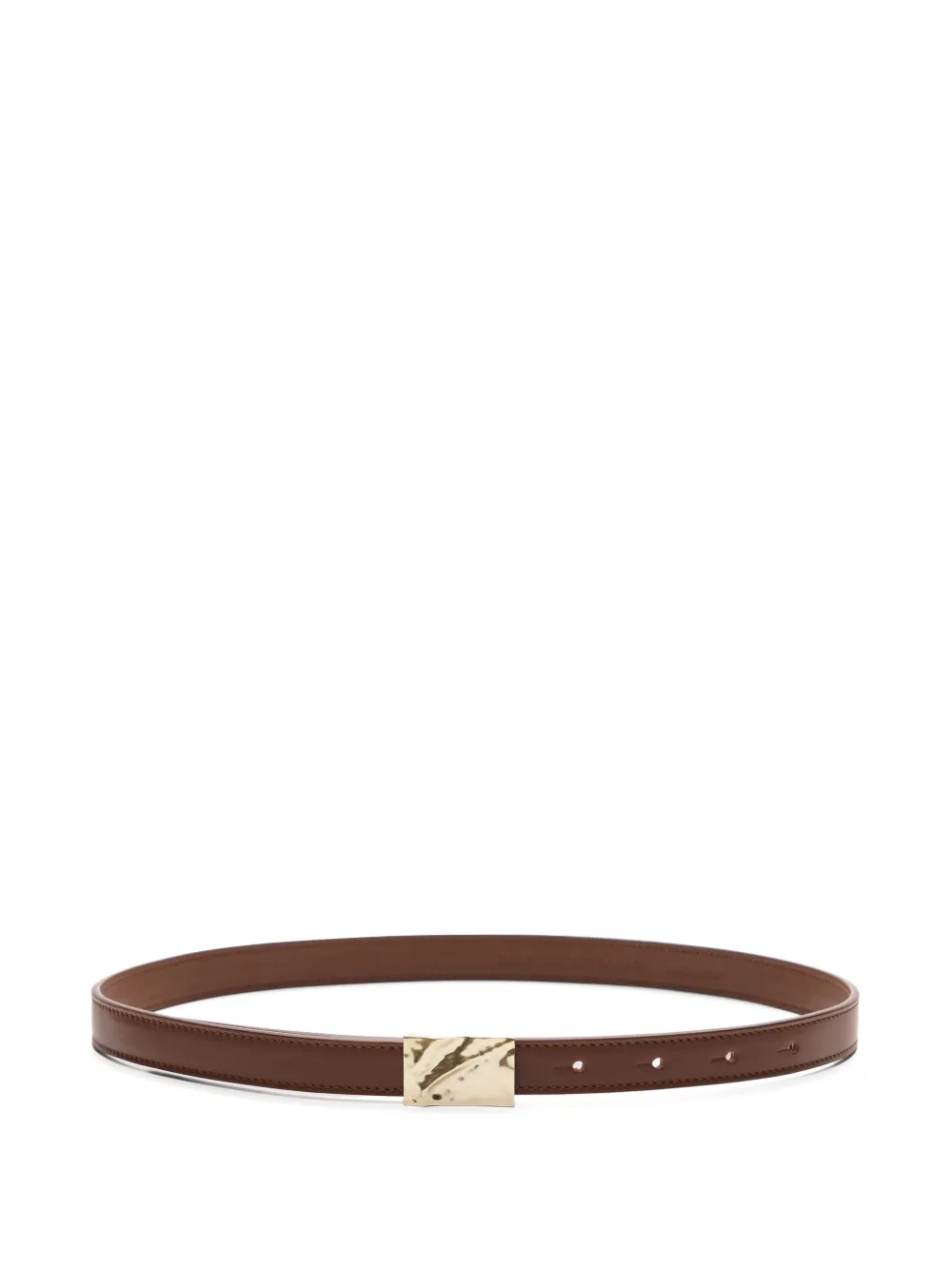 LouLou de Saison Minar Lds embossed-buckle leather belt - Marrone