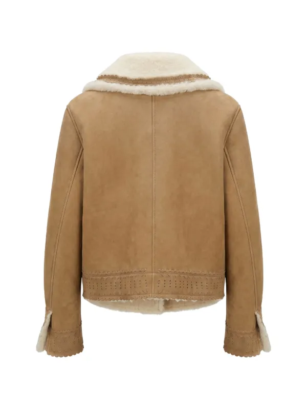 Ermanno Scervino Perforated Leather Jacket | Neutrals | FARFETCH