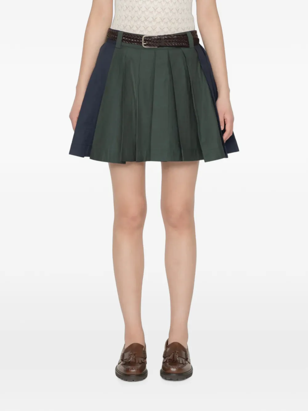 Sea Odessa pleated mini skirt - Verde