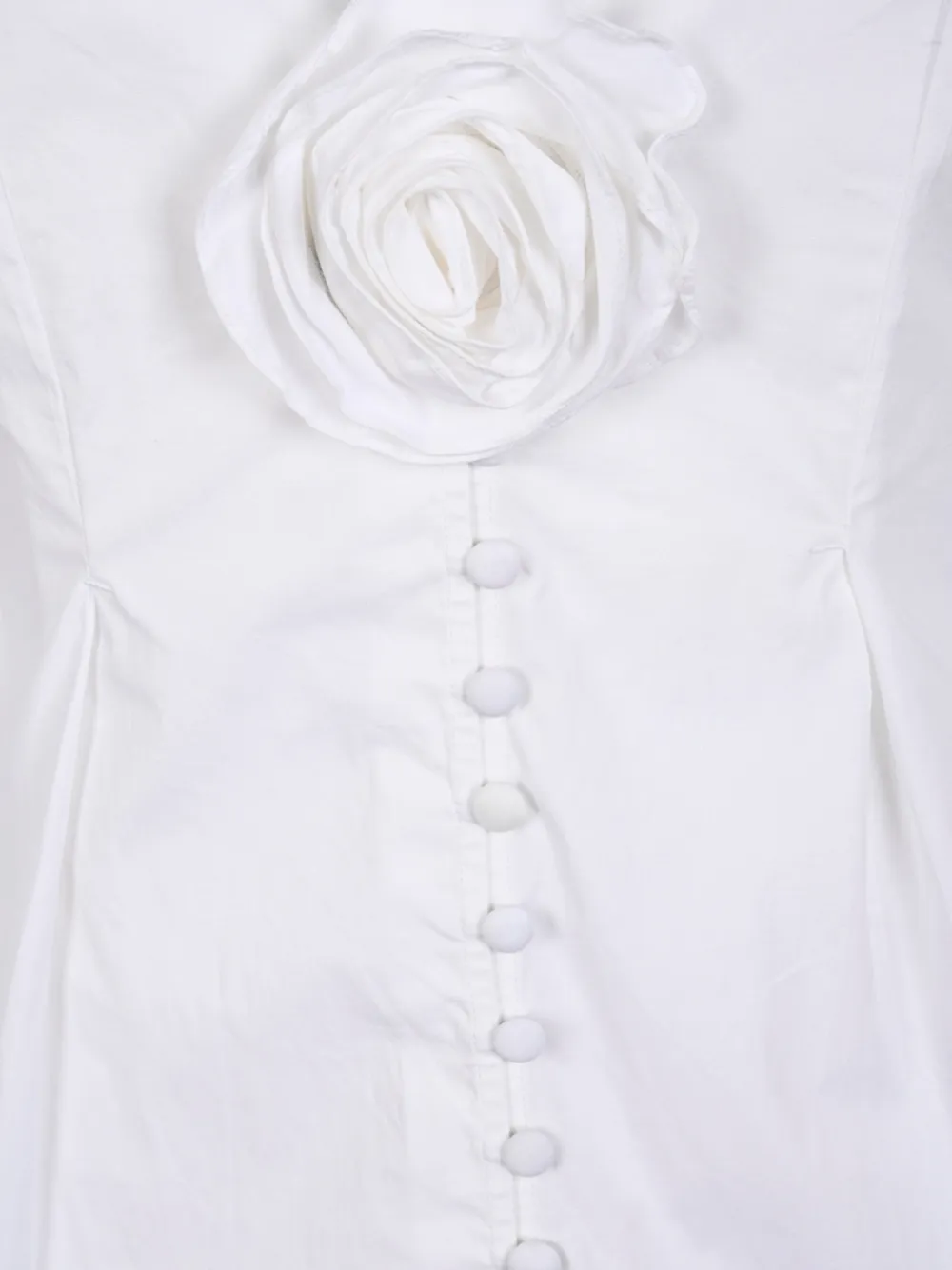 ROTATE BIRGER CHRISTENSEN Blouse met V-hals en bloem-applicatie Wit