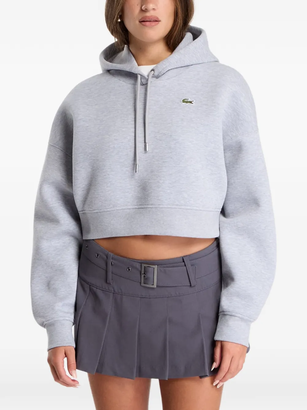 Lacoste logo-patch hoodie - Grigio