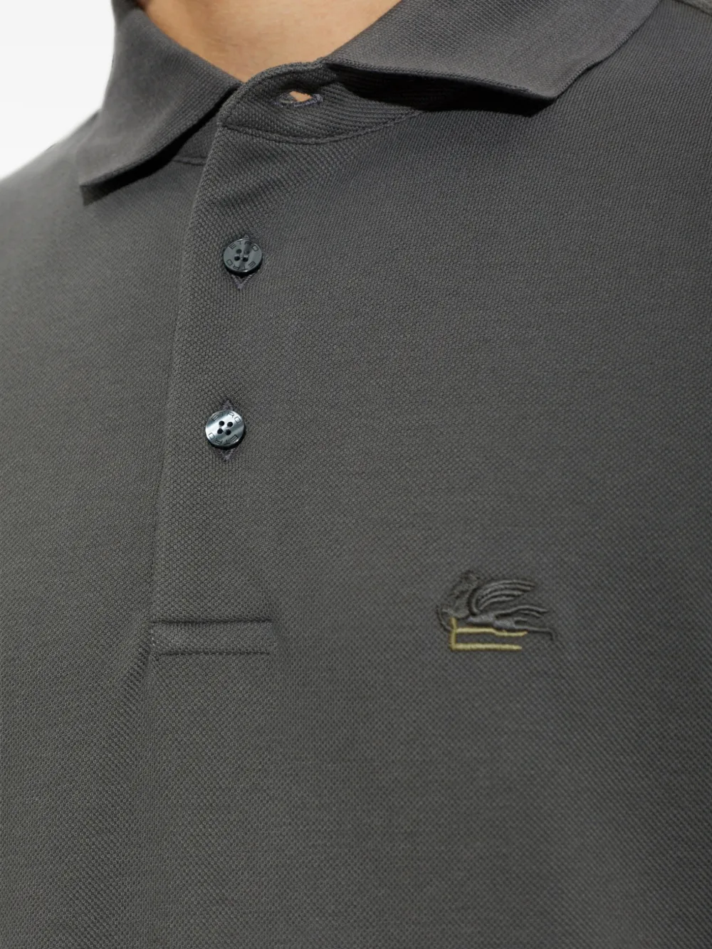 ETRO embroidered-logo polo shirt Grijs