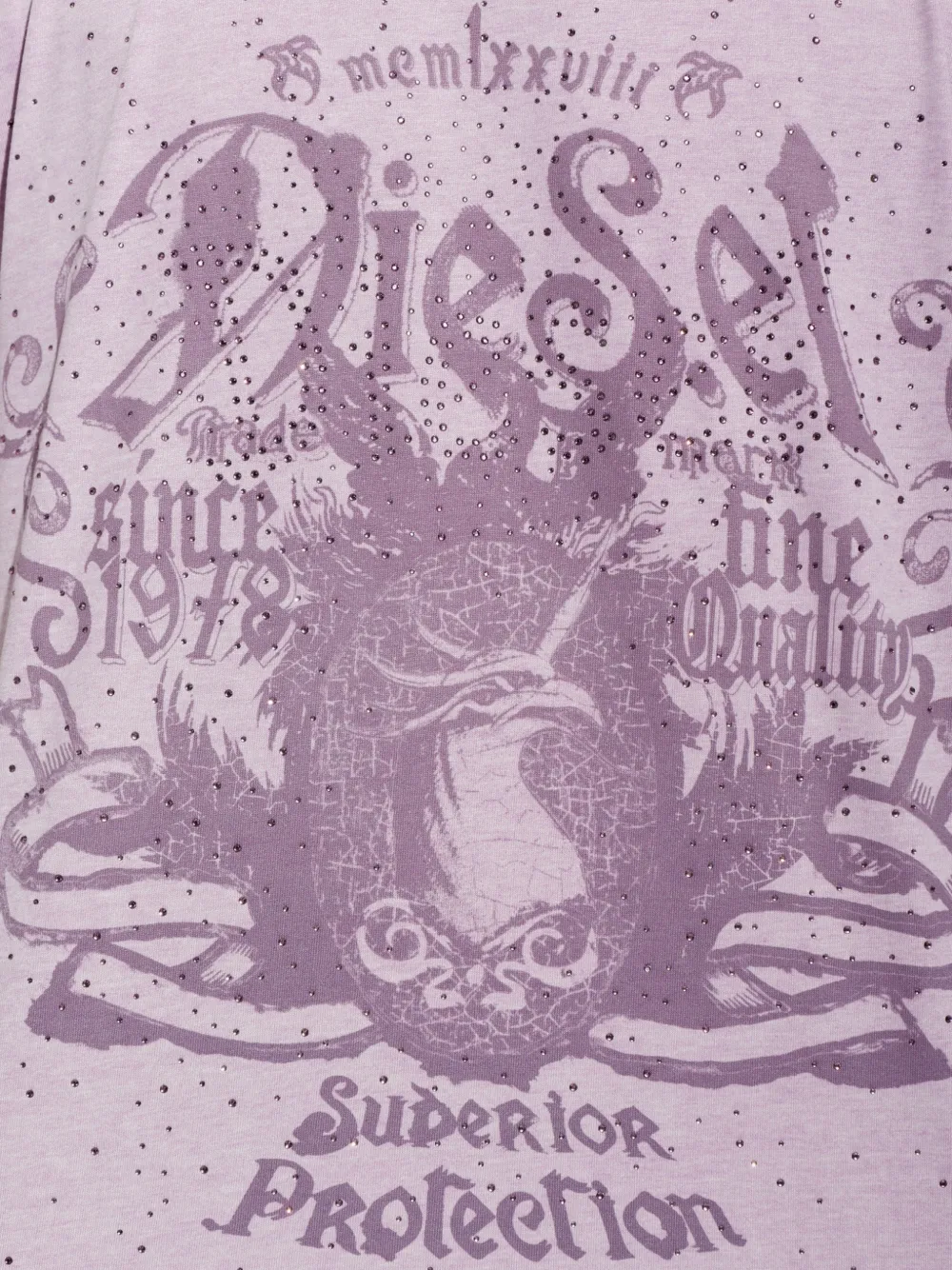 Diesel T-Norm-AA8 T-shirt met grafische print Paars