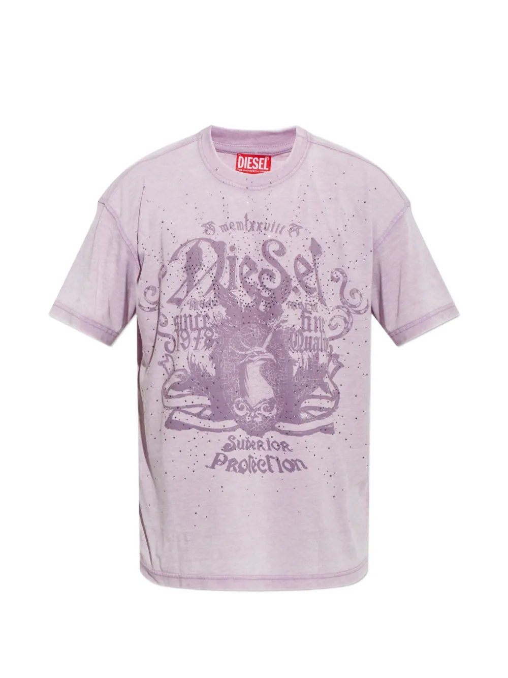 Diesel T-norm-aa8 Graphic-print T-shirt In Purple