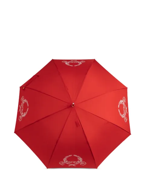 Moschino logo-print curved-handle umbrella