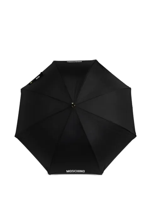 Moschino logo-print curved-handle umbrella