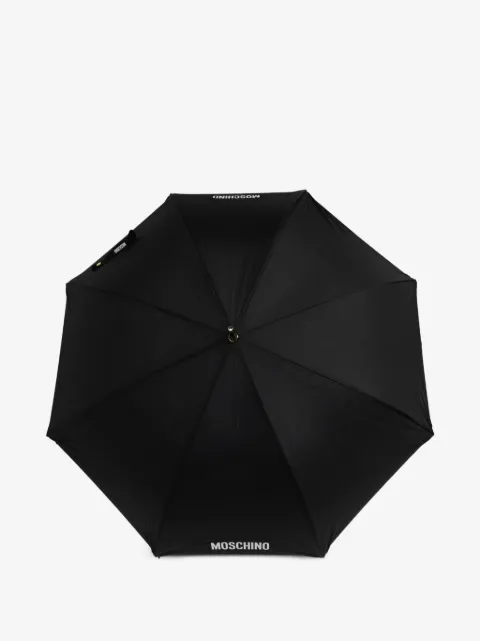 Moschino logo-print curved-handle umbrella