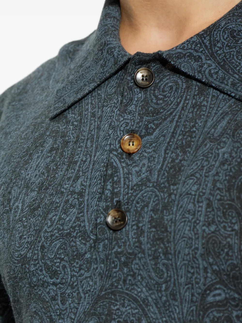 ETRO Poloshirt met paisley-print Blauw