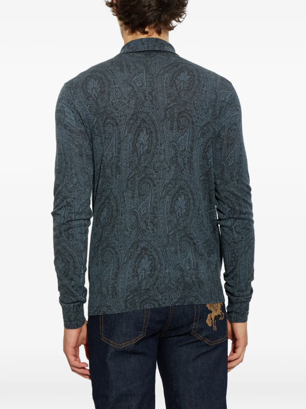 ETRO Poloshirt met paisley-print Blauw