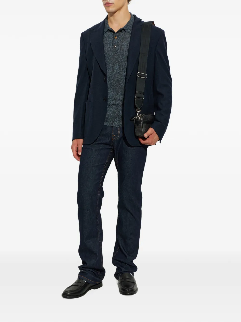 ETRO Poloshirt met paisley-print Blauw