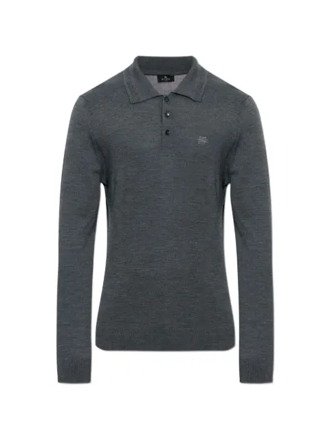 ETRO logo-embroidered long-sleeve polo shirt
