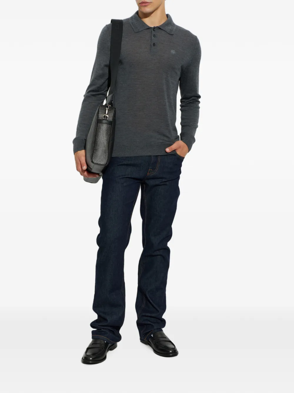 ETRO Poloshirt met lange mouwen Grijs