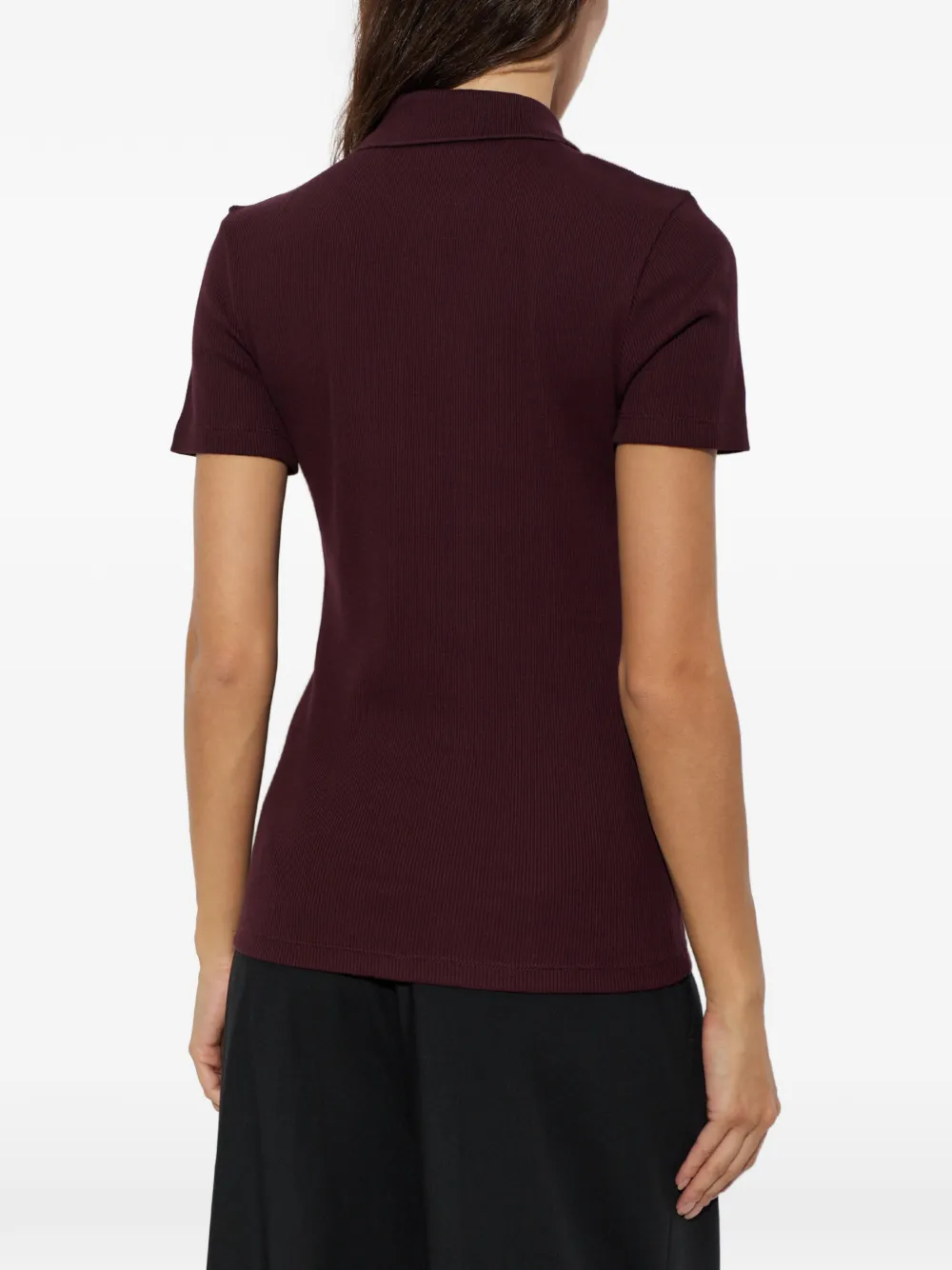 Lacoste Geribbelde polotop Bruin
