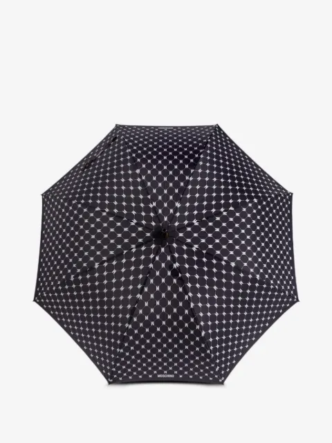 Moschino monogram-print curved-handle umbrella
