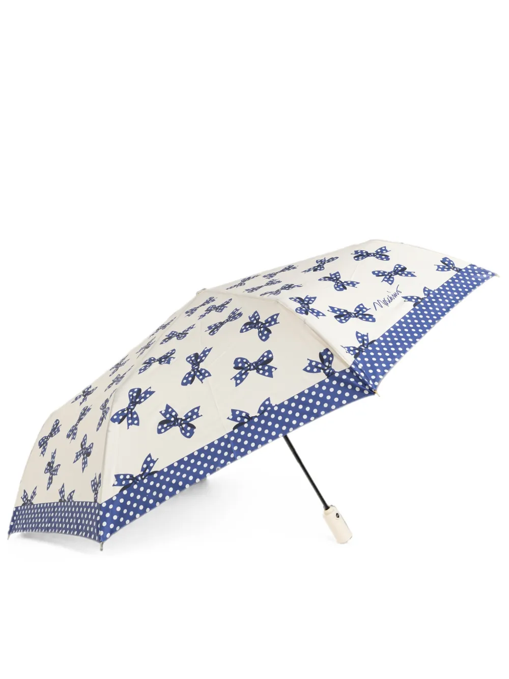 Moschino Bow-print Folding Umbrella In White