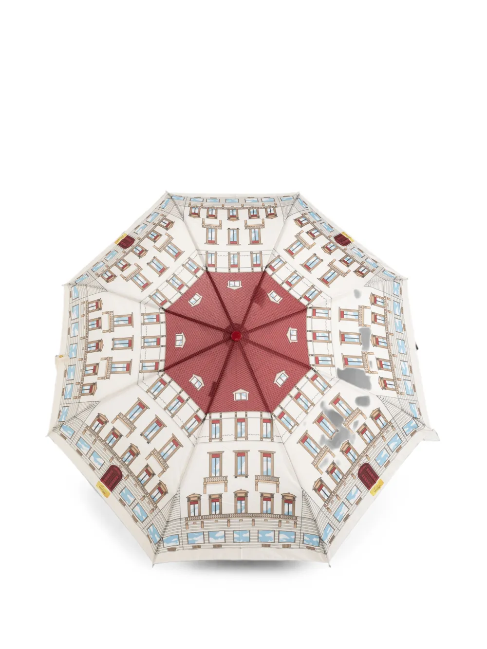 Moschino Building-print Folding Umbrella In Multi