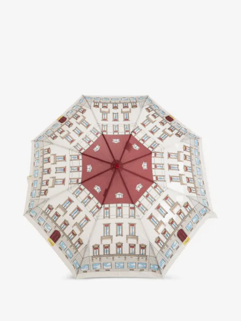 Moschino building-print folding umbrella
