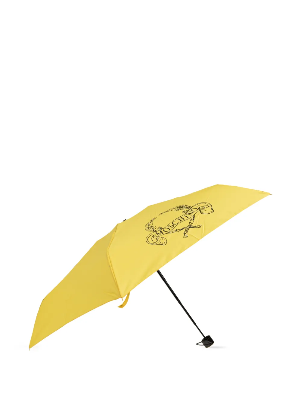 Moschino Opvouwbare paraplu met logoprint Geel