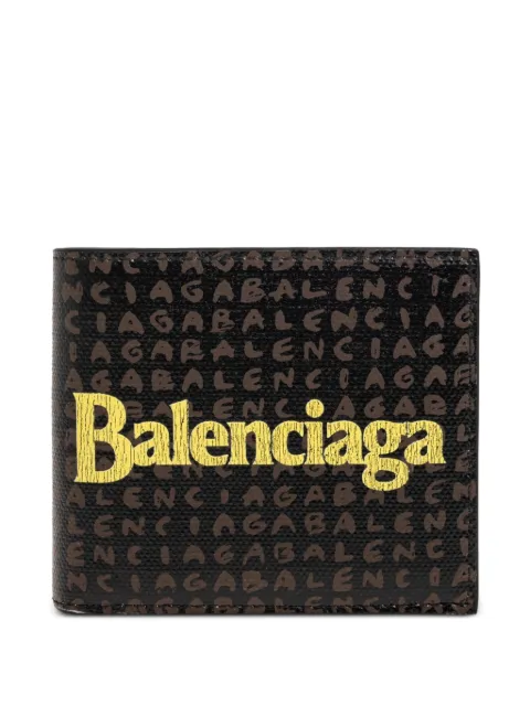 Balenciaga cartera plegable con logo estampado