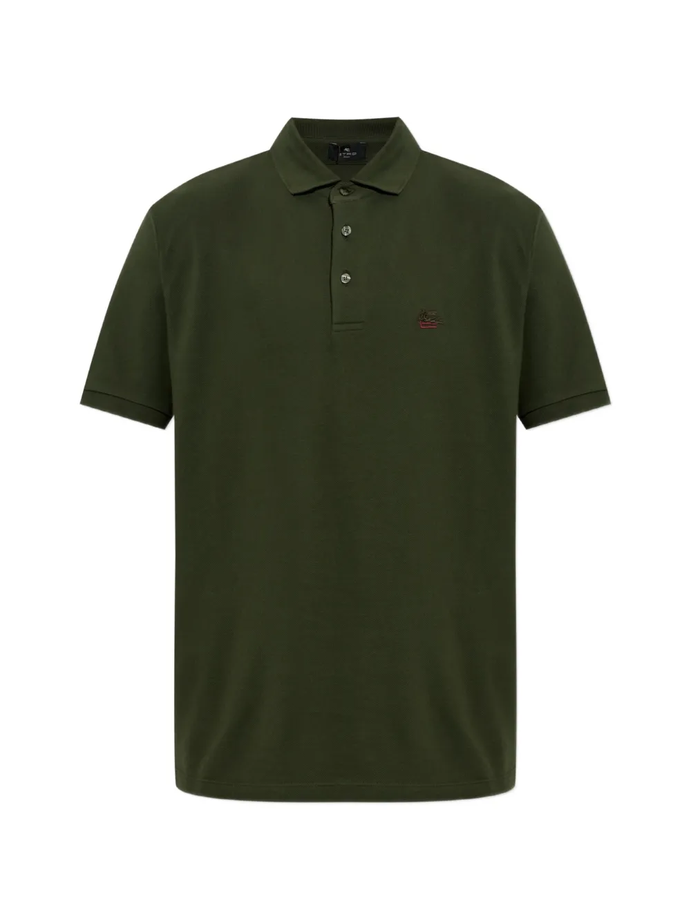 Etro Embroidered-logo Polo Shirt In Green