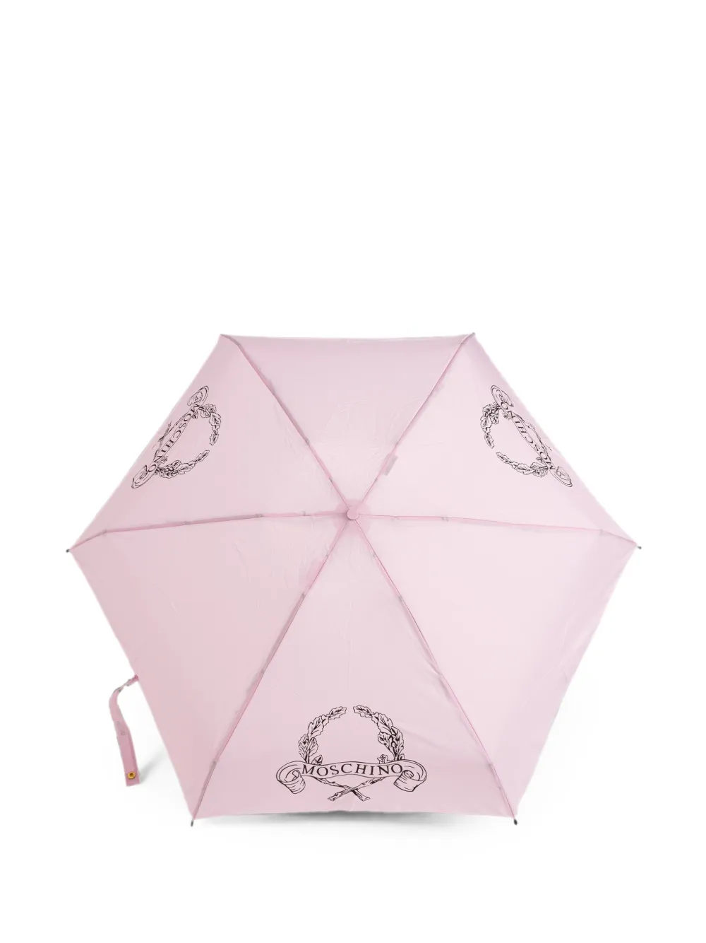 Moschino Logo-print Folding Umbrella In Pink
