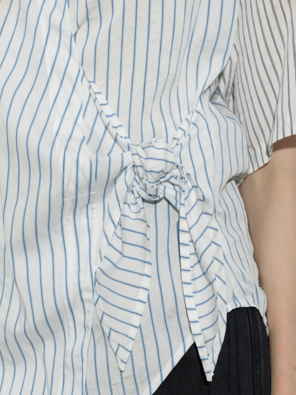 Diesel C DELPHOS SS gestreept blouse met striksluiting Wit
