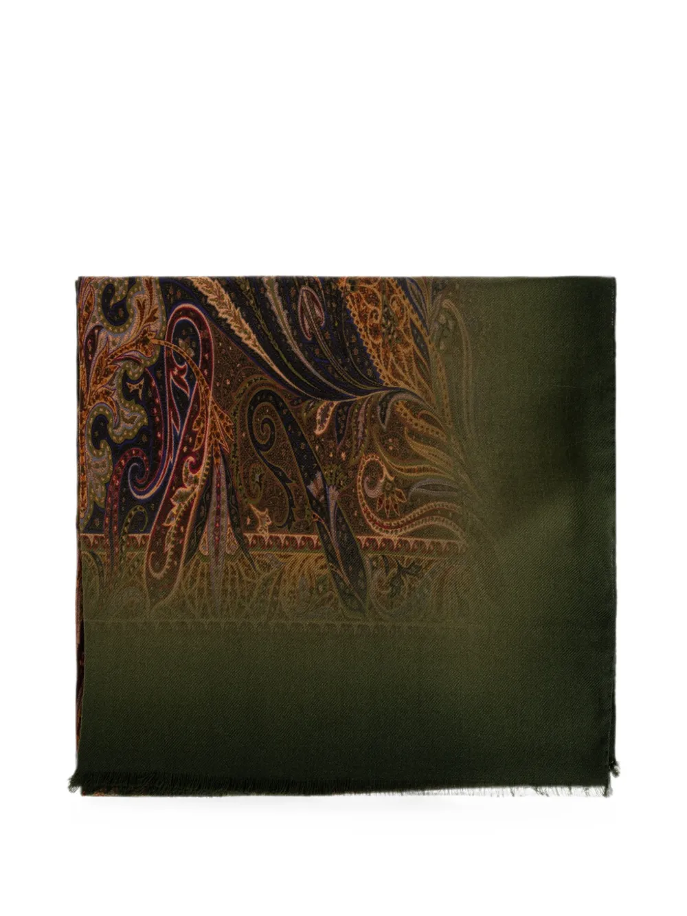 Etro Paisley-print Fringed Scarf In Green