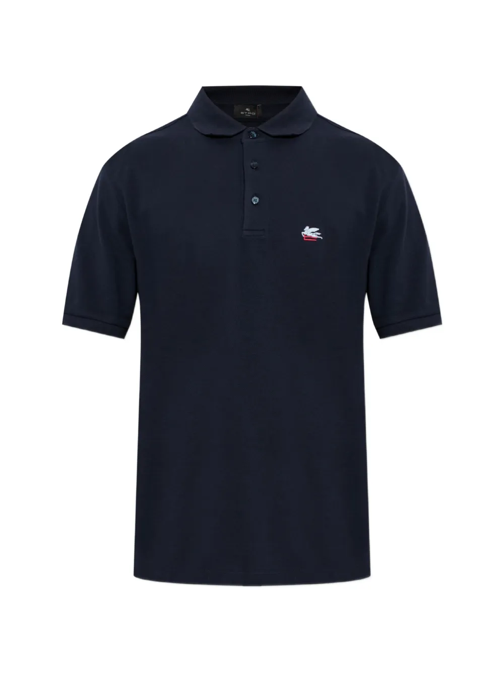 Etro Logo-embroidered Polo Shirt In Blue