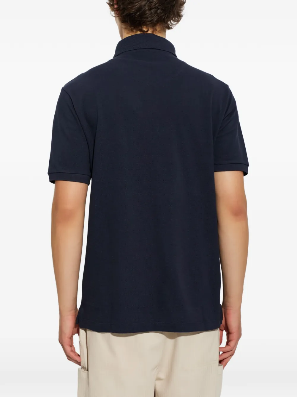 ETRO logo-embroidered polo shirt Blauw
