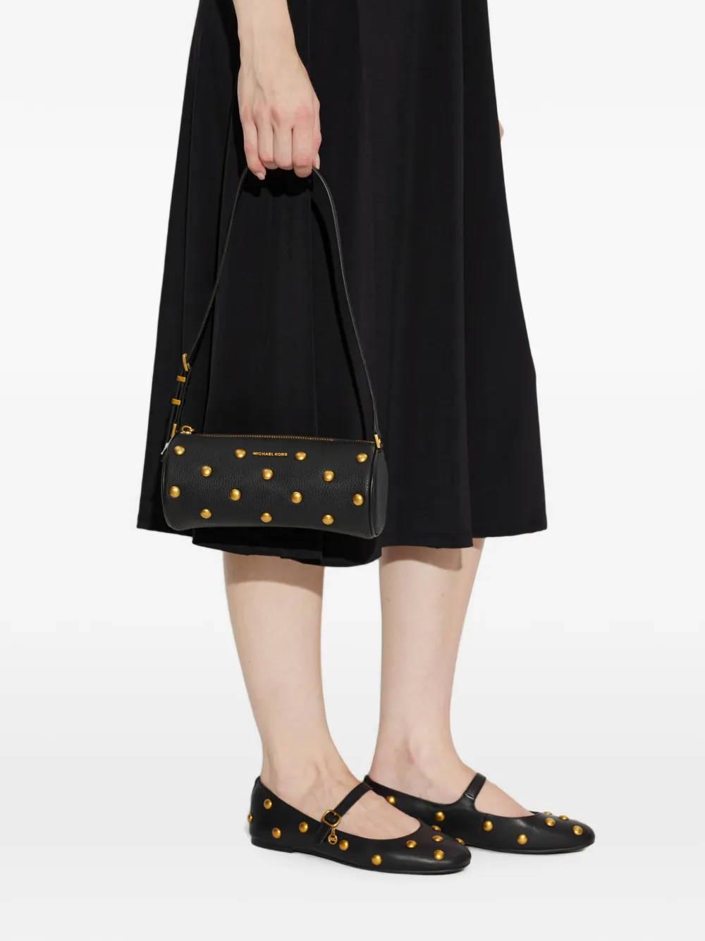 Michael Kors small Izzy stud-embellished shoulder bag Zwart