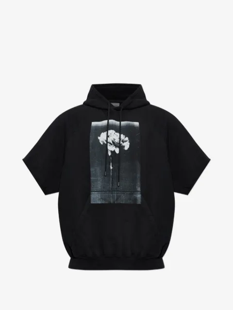 Balenciaga flower-print short-sleeve hoodie