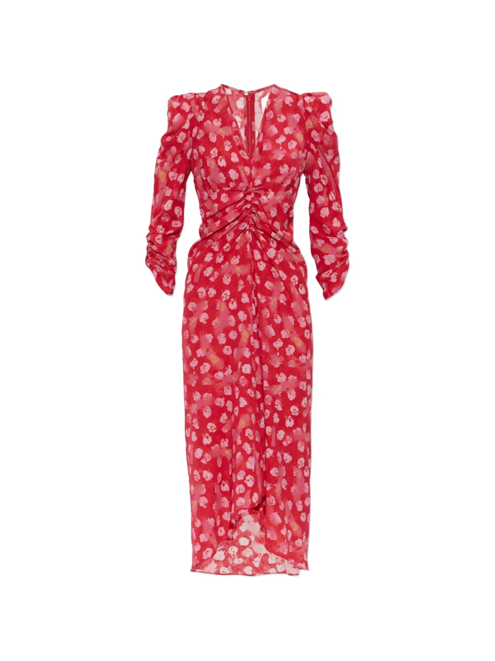 ISABEL MARANT Albini ruched-detail asymmetric dress - Rot