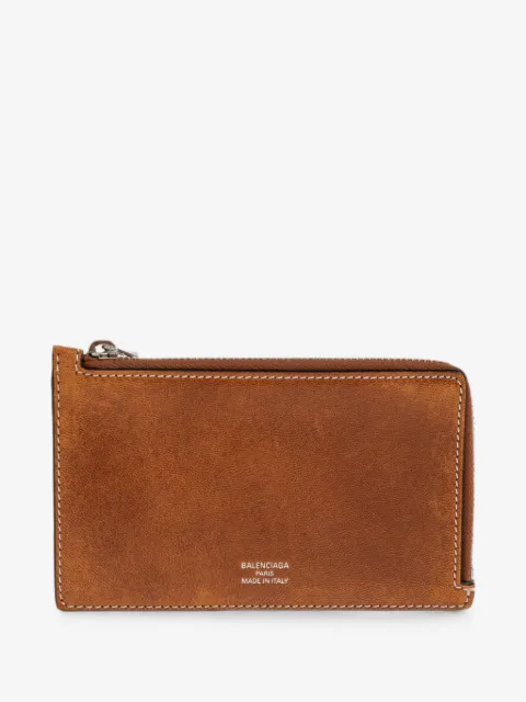 Balenciaga porte-cartes en cuir à fermeture zippée