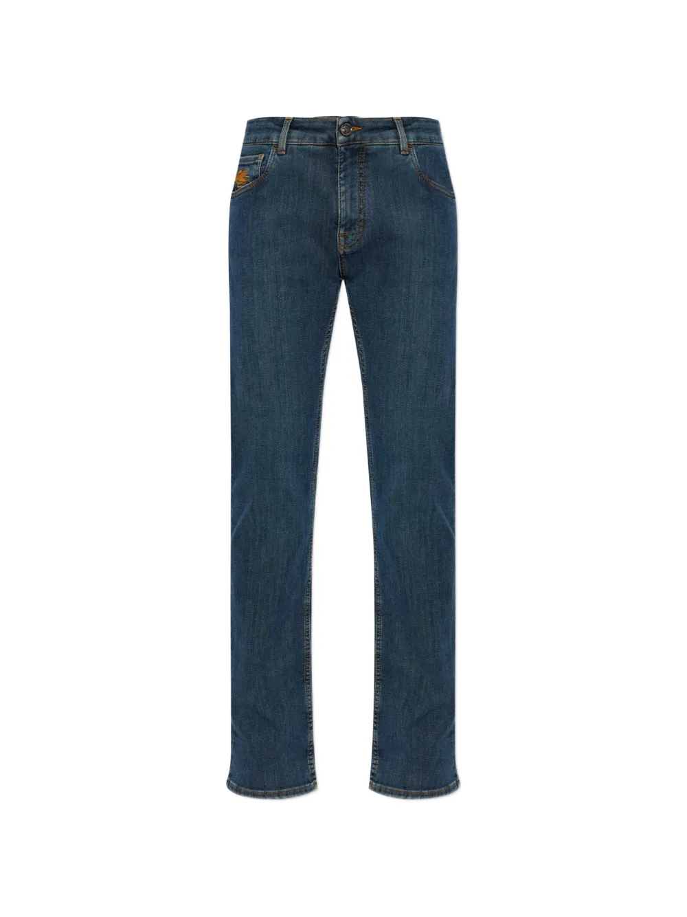 Etro Pegaso-embroidered Tapered Jeans In Blue