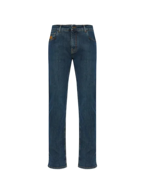 ETRO Pegaso-embroidered tapered jeans