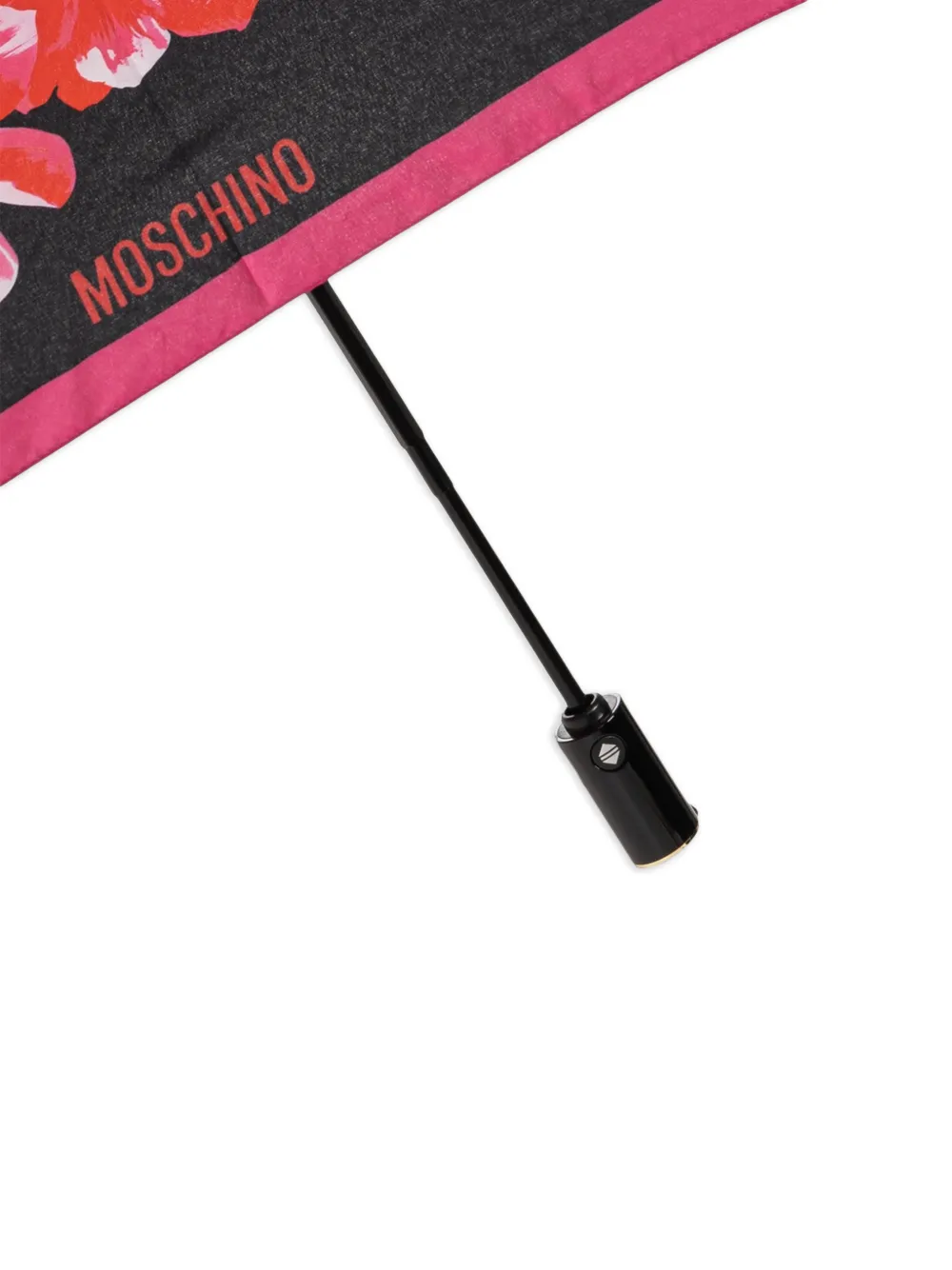 Moschino Opvouwbare paraplu met bloemenpatroon Zwart
