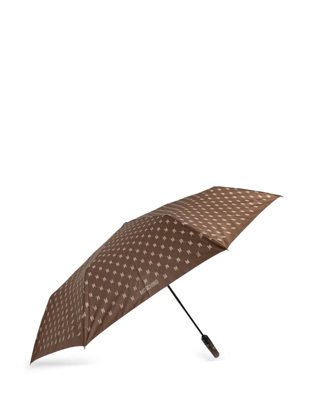 Moschino Opvouwbare paraplu met monogram-print Bruin