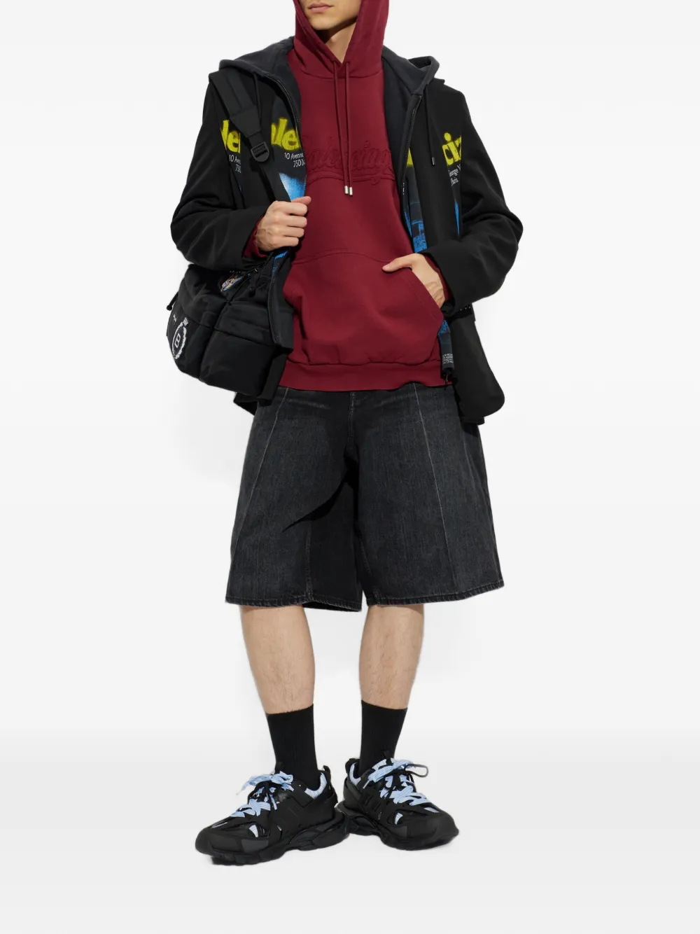 Balenciaga Hoodie met geborduurd logo Rood