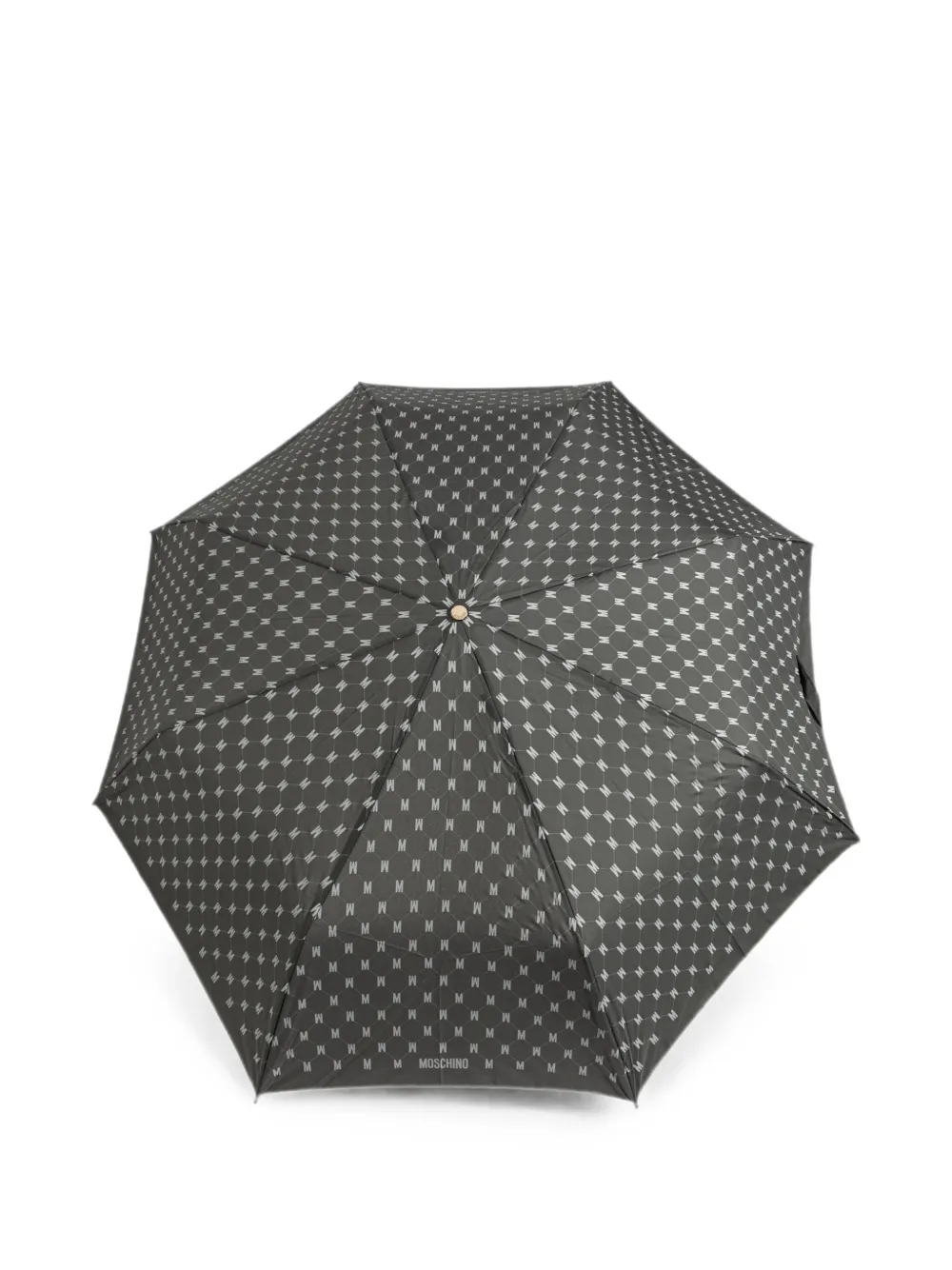 Moschino Opvouwbare paraplu met monogram-print Grijs