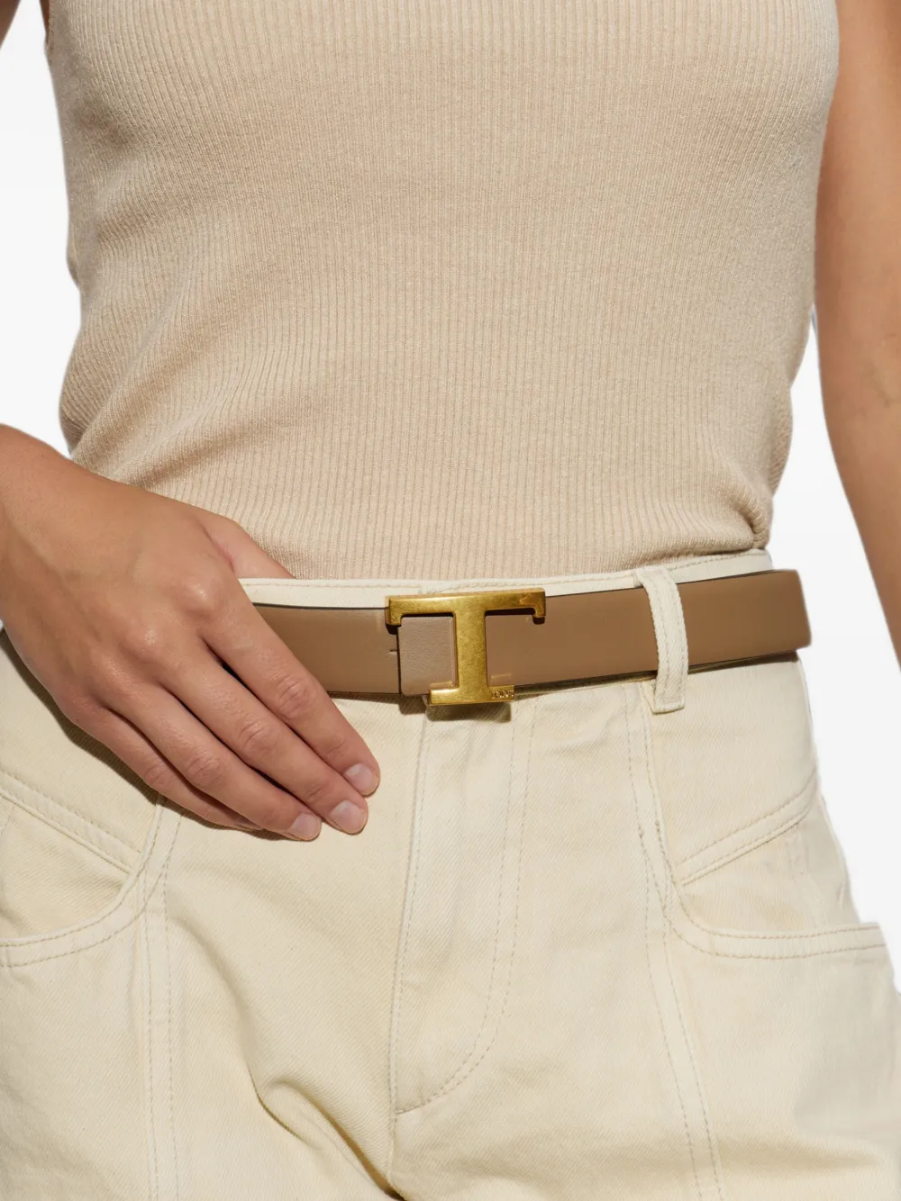 Tod's T Timeless leren loafers Beige